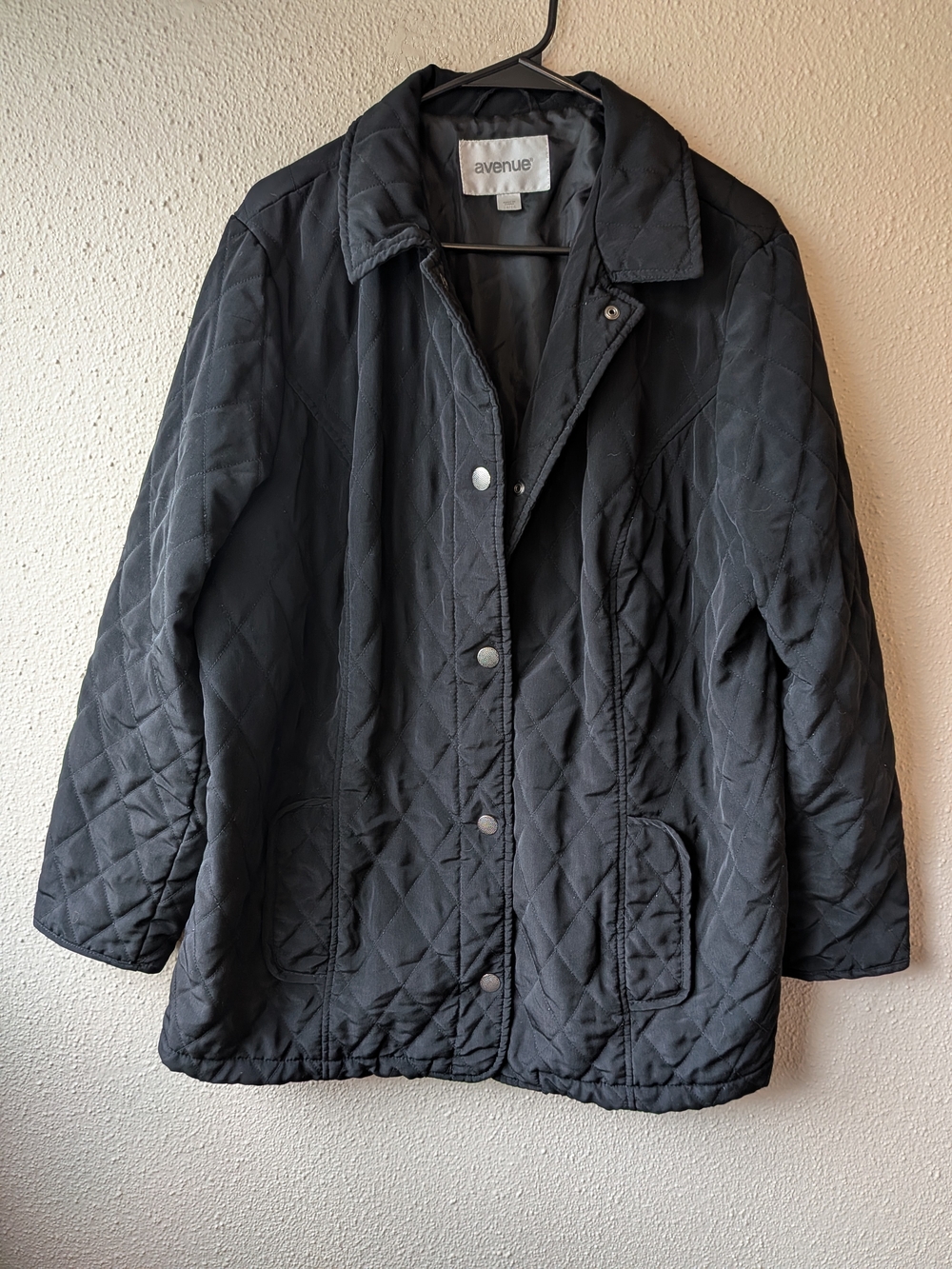 Avenue Black Quilted Puffer Jacket